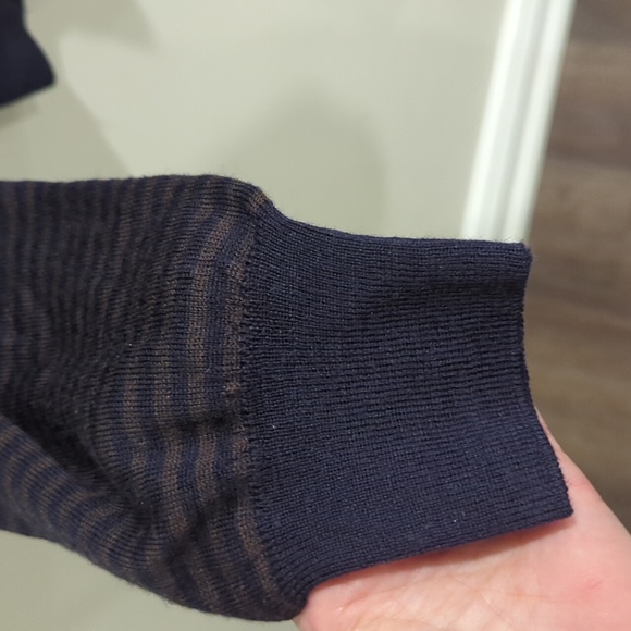 Peter Millar 100% Merino wool striped 1/4zip - Picture 3 of 7